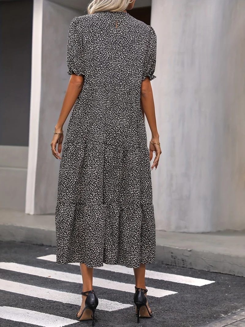 Harriet | Robe Décontractée à Col Rond avec Détail Volanté