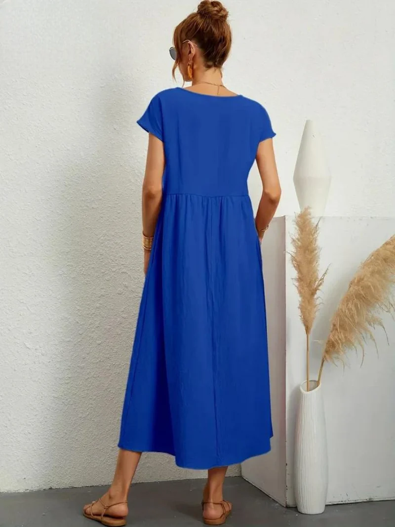 Maelis | Robe de Poche en Coton-Lin pour Femmes