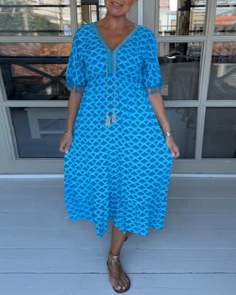 Winona | Robe à Franges en V d'Été