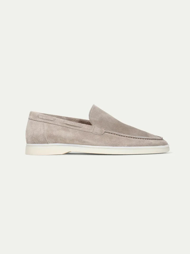 Mocassins de Yacht en daim gris clair pour hommes