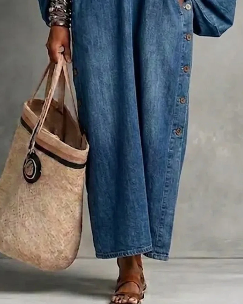 Robe Col V Poche Décontractée