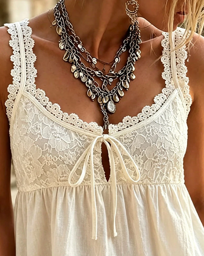 Cami Top Dentelle Attacher Bretelles