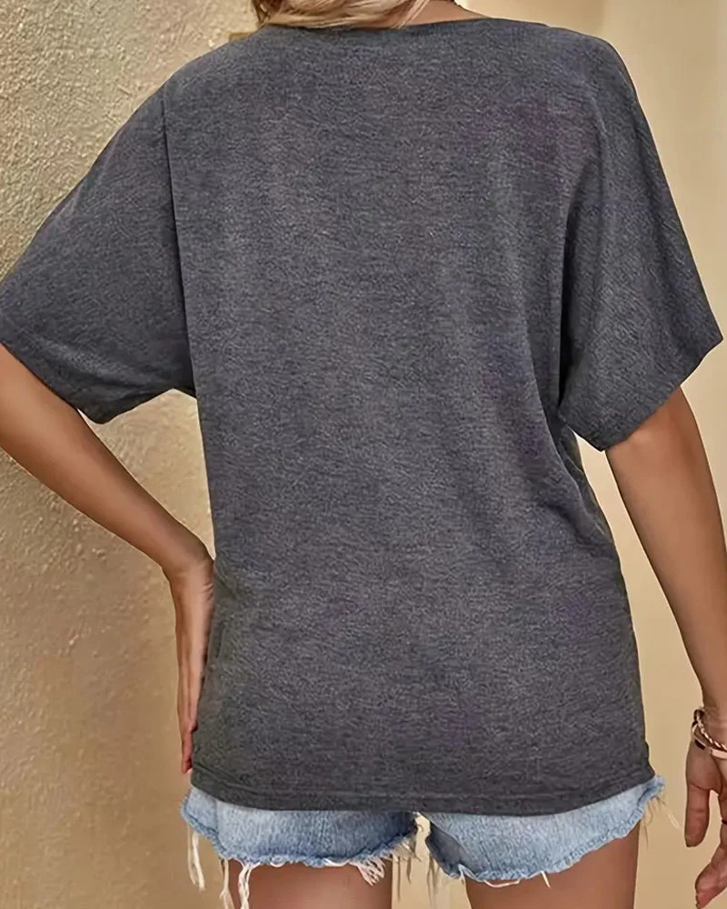 T-Shirt Uni Loose Manche Chauve-Souris
