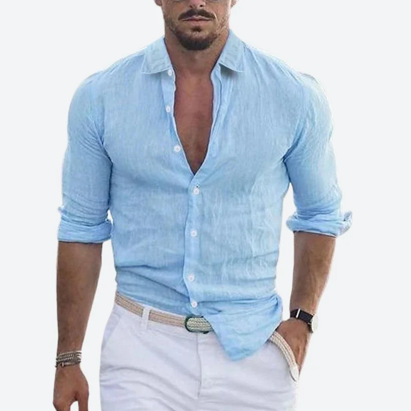 Rogelio | Chemise pour homme à col rabattu avec coupe décontractée pour l'été