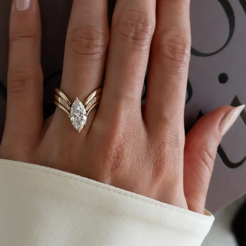 Ensemble de Bagues en Taille Marquise
