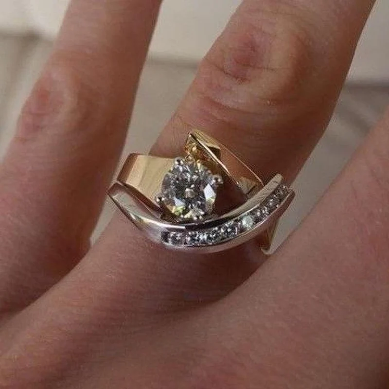 Bague Irrégulière en Or et Argent Radiance
