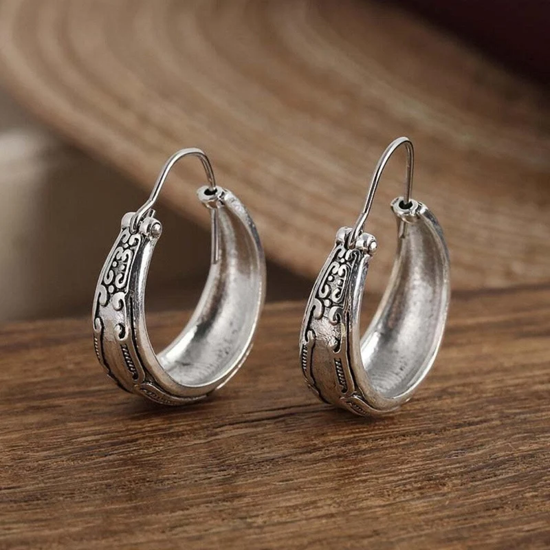 Boucles d'oreilles Mandala en Argent Classique