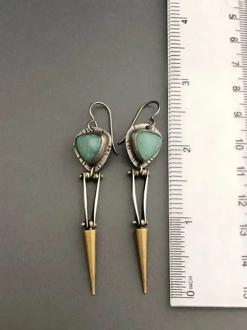 Boucles d'Oreilles en Pierre Naturelle Vintage