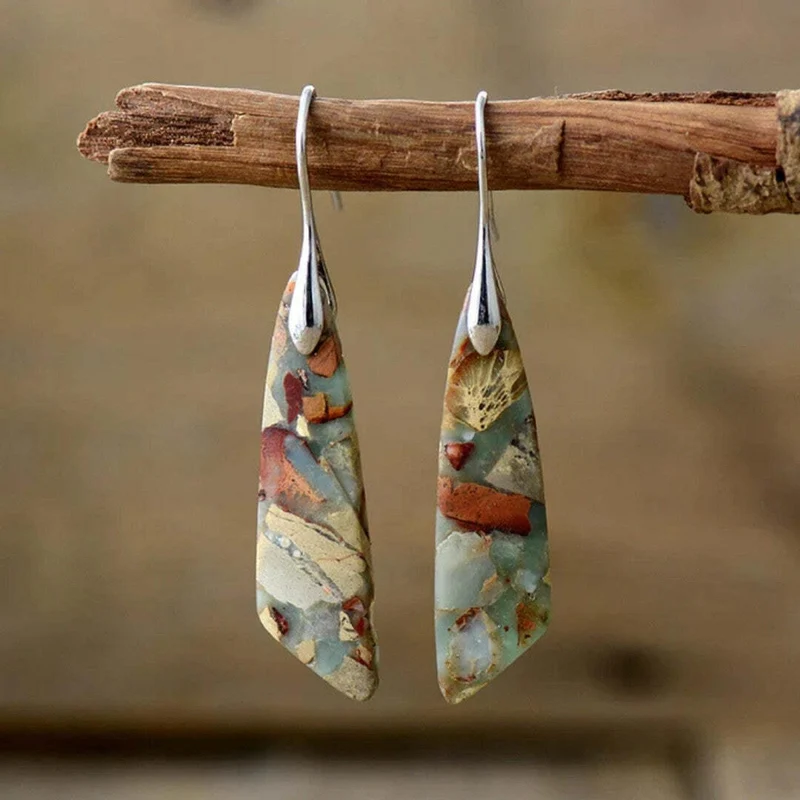 Boucles d'Oreilles Uniques en Pierre Naturelle