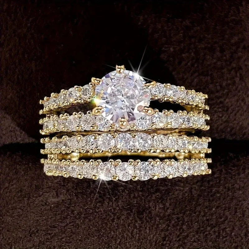 Ensemble de Bagues Halo Rayonnant
