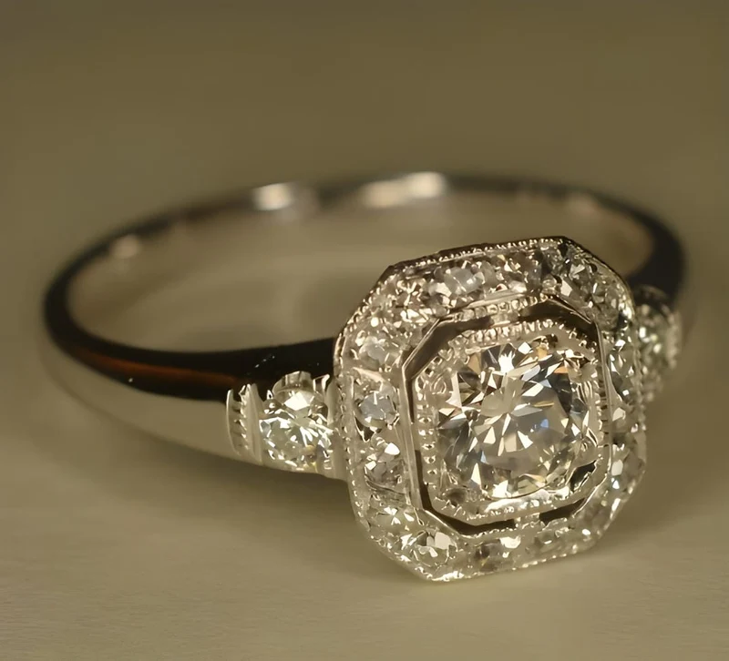 Bague en Argent Cristalline Vintage