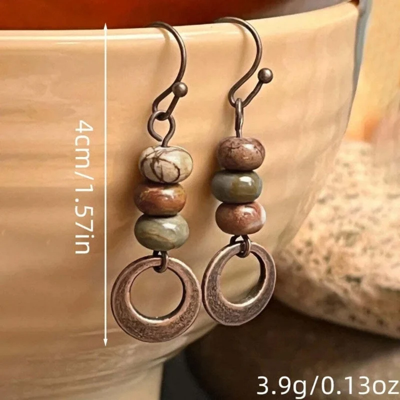 Boucles d'Oreilles en Pierre Rustique