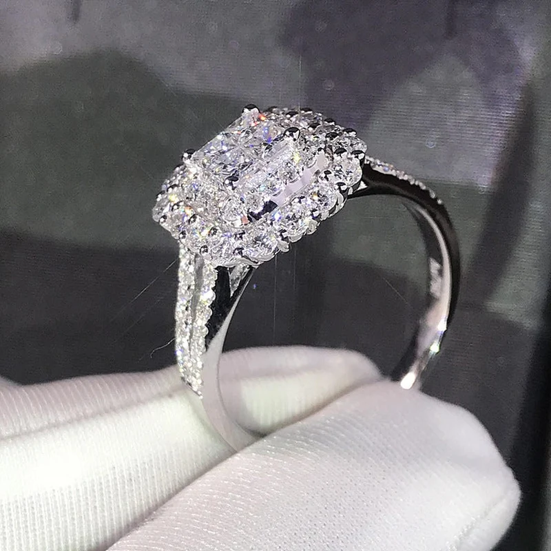 Bague de Mariage en Zirconium en Forme Carrée