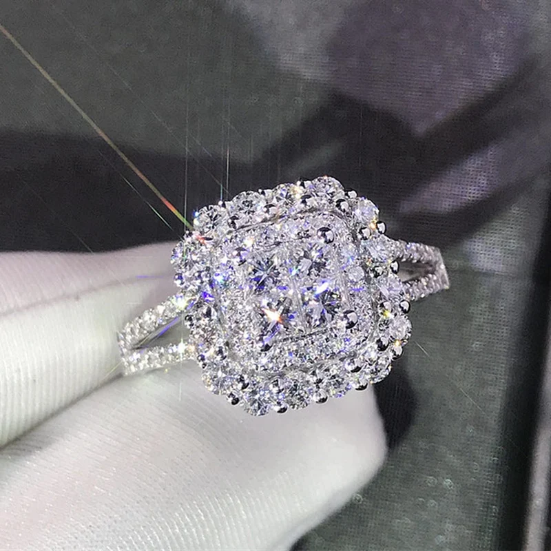 Bague de Mariage en Zirconium en Forme Carrée