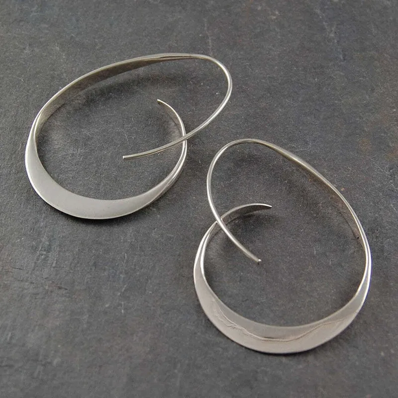Boucles d'Oreilles Pendantes en Spirale Ouverte