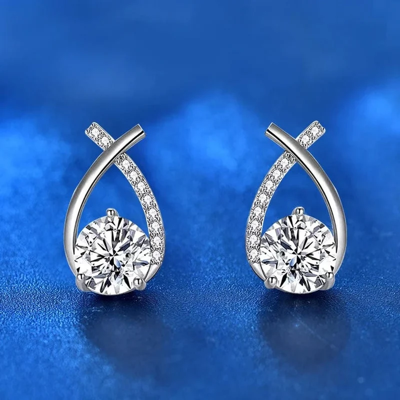Boucles d'Oreilles en Stud Cubique en Forme de Goutte Tordue de Luxe