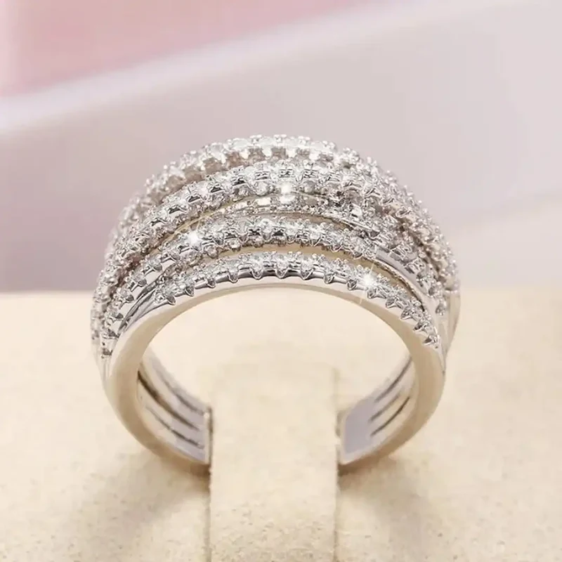 Bague Croix en Zirconium en Couches