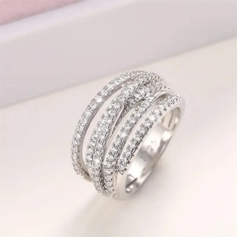 Bague Croix en Zirconium en Couches