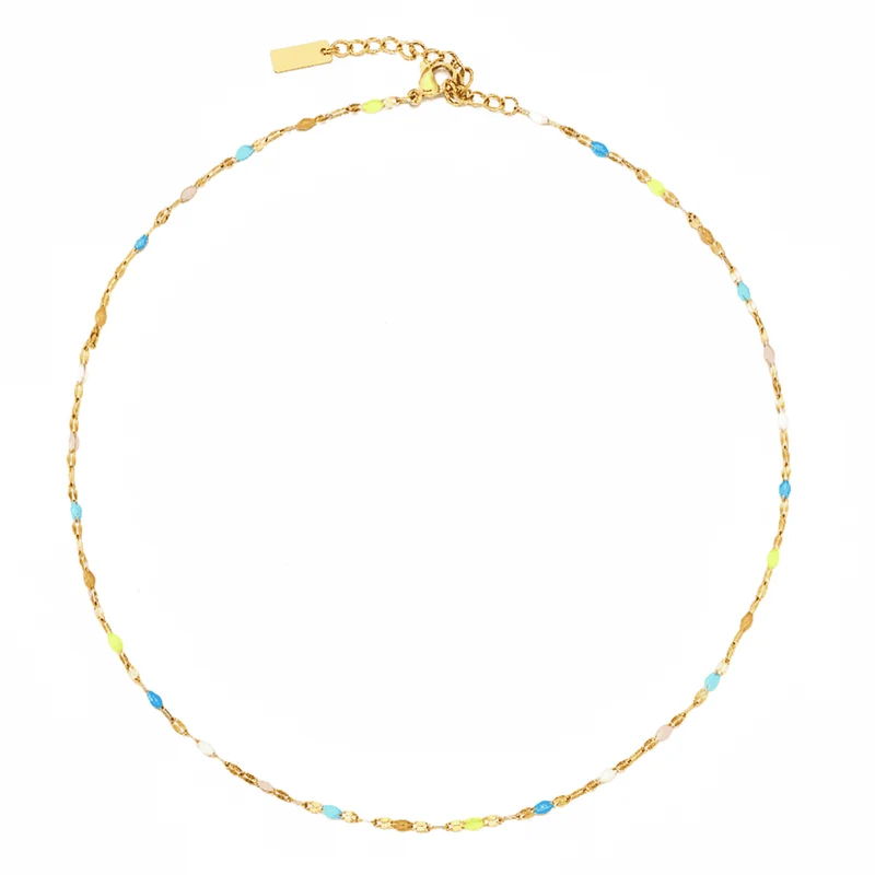 Collier Choker Délicat Couleurs Éclatantes