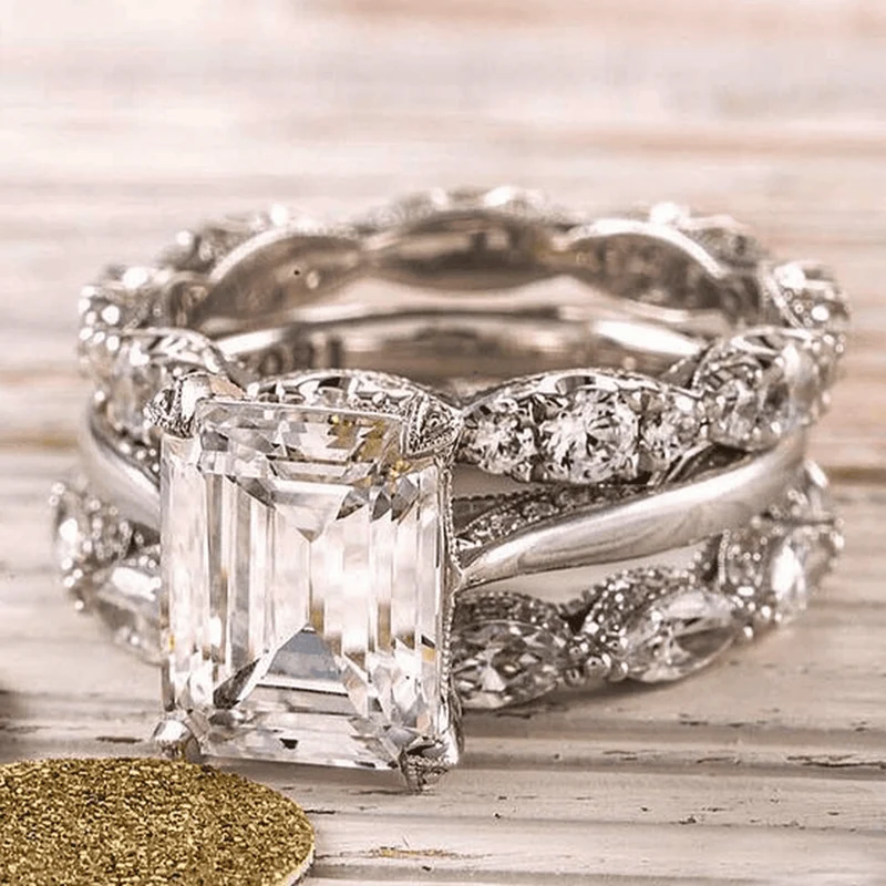Bague Vintage en Argent Brillant
