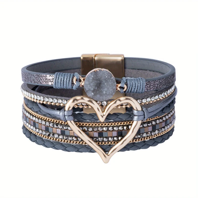 Bracelet Boho Multicouche en Cuir