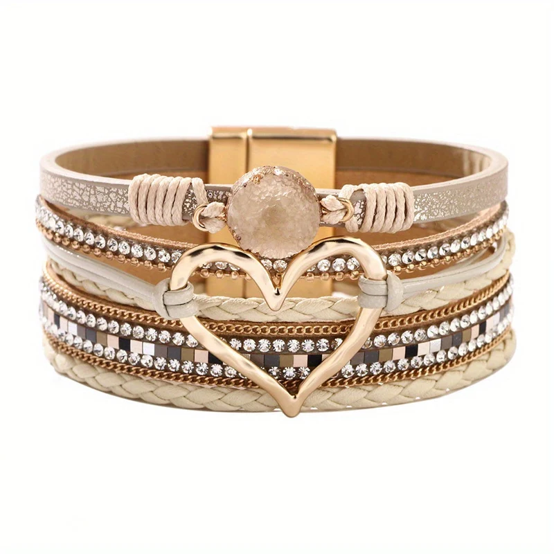 Bracelet Boho Multicouche en Cuir