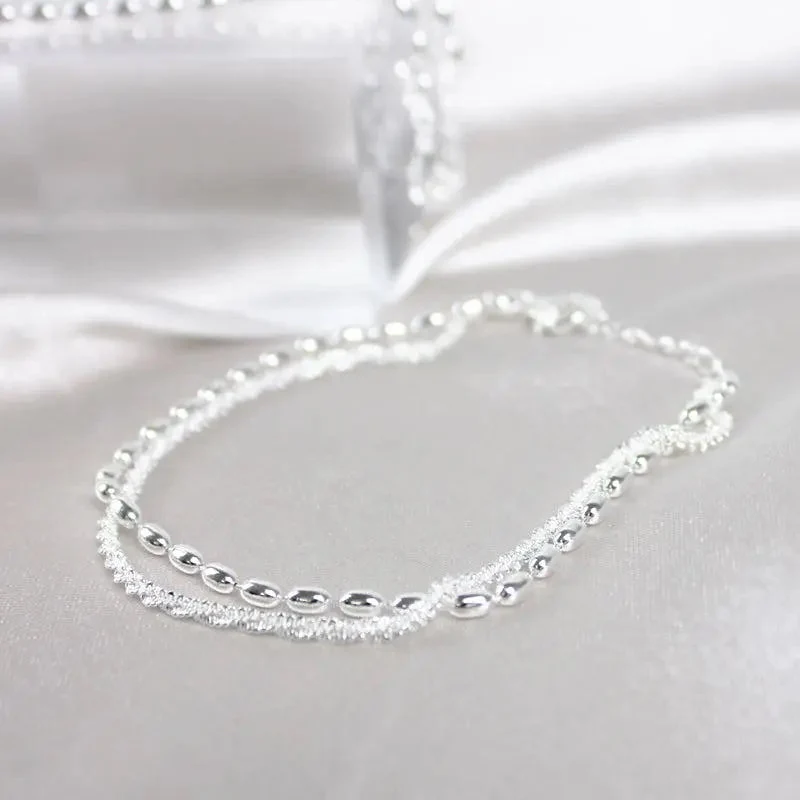 Ensemble de bracelets élégants en argent avec pierres de zirconium