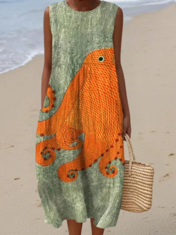 Tess | Robe Midi Océanique