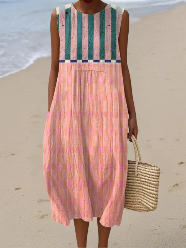 Lily | Robe Midi Pastel Rayée