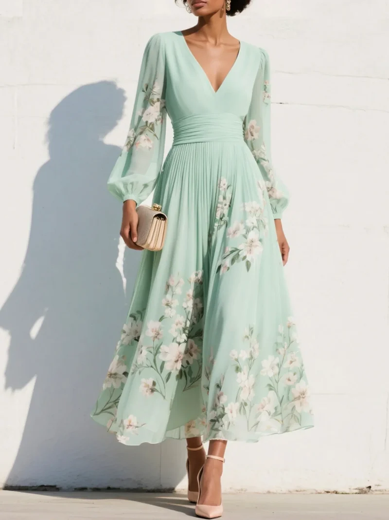 Olivia | Robe Midi Élégance Florale