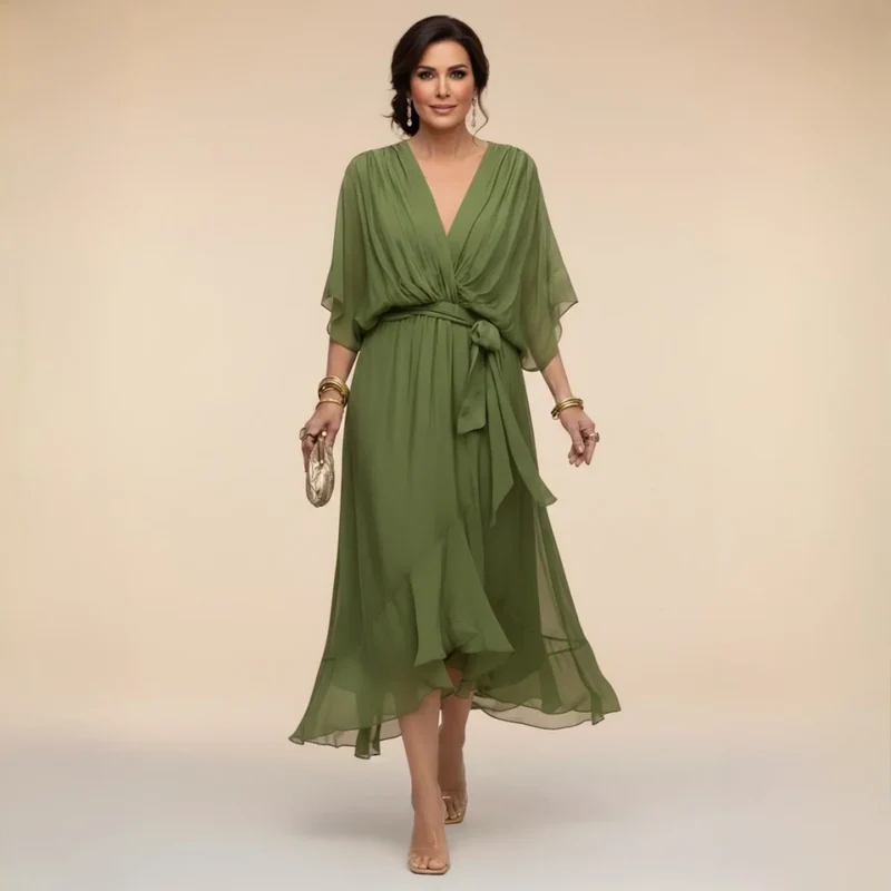 Monica | Robe Élégante à Col V