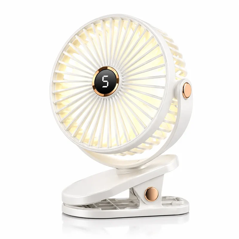 Ventilateur Portable Rechargeable à Clip 8000 mAh avec LED et 5 Vitesses