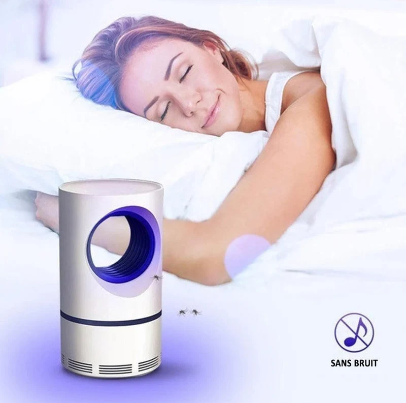 Piège à Insectes UV Silencieux avec Ventilateur Aspirant USB