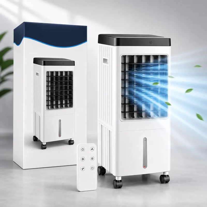 Rafraîchisseur d’Air Portable 10 L avec Télécommande et 3 Vitesses