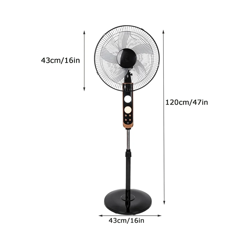 Ventilateur sur Pied avec Télécommande, Oscillation et 3 Vitesses