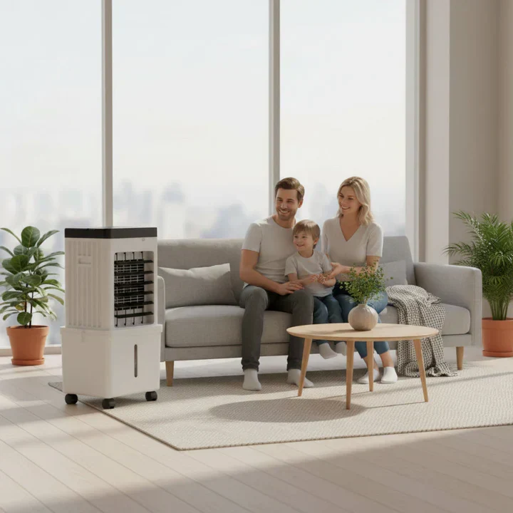 Rafraîchisseur d’Air Portable 3-en-1 avec Télécommande et Roulettes