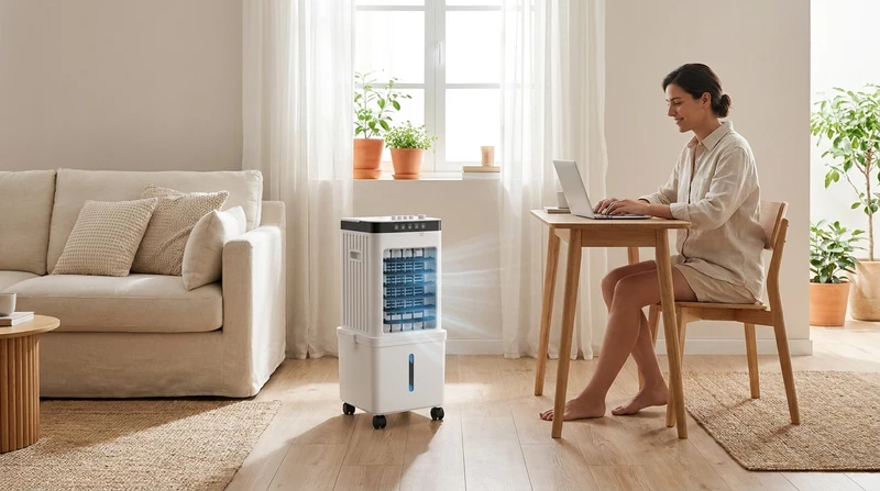 Rafraîchisseur d’Air Mobile 3-en-1 avec Télécommande et Roulettes