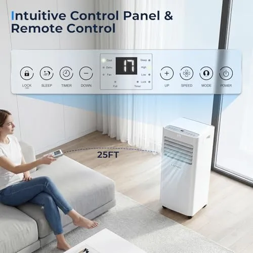 Climatiseur Mobile 3-en-1 9000 BTU pour Petites Pièces et Chambres