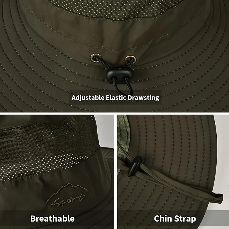 Chapeau de soleil style bucket hat de randonnée séchage rapide été