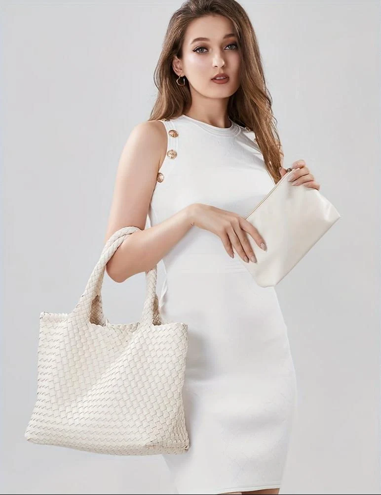 Sac tote femme tresseé grande contenance