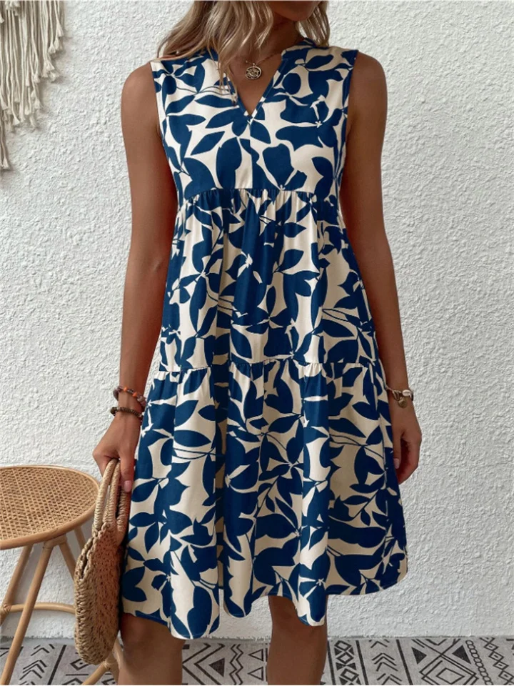 Robe mi-longue femme imprimée coupe droite