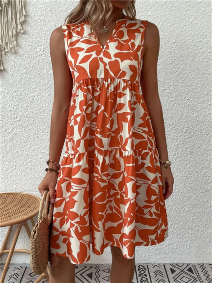 Robe mi-longue femme imprimée coupe droite