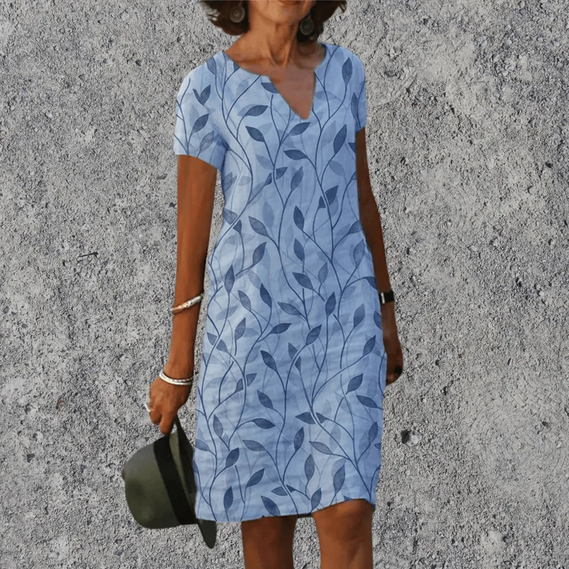 Robe midi femme coupe droite imprimée