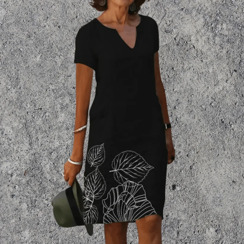 Robe midi femme coupe droite imprimée
