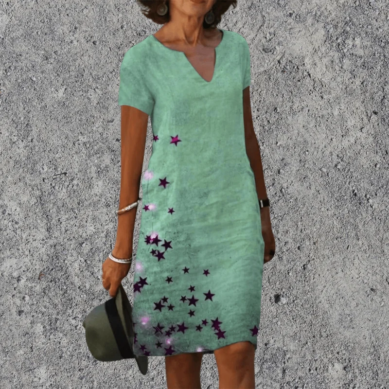 Robe midi femme coupe droite imprimée