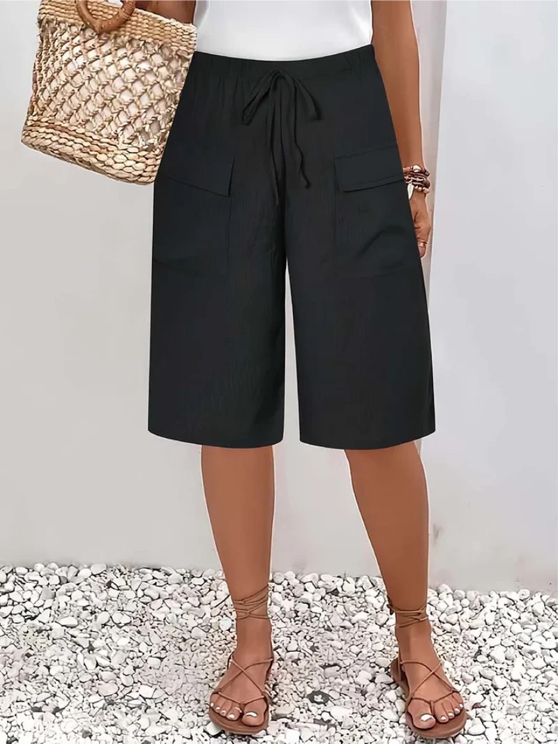 Bermudas femme taille ajustable poches utilitaires
