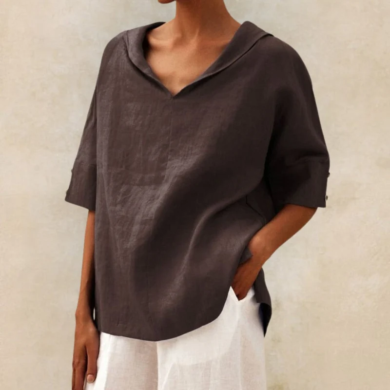 Top Femme Col V Fluide