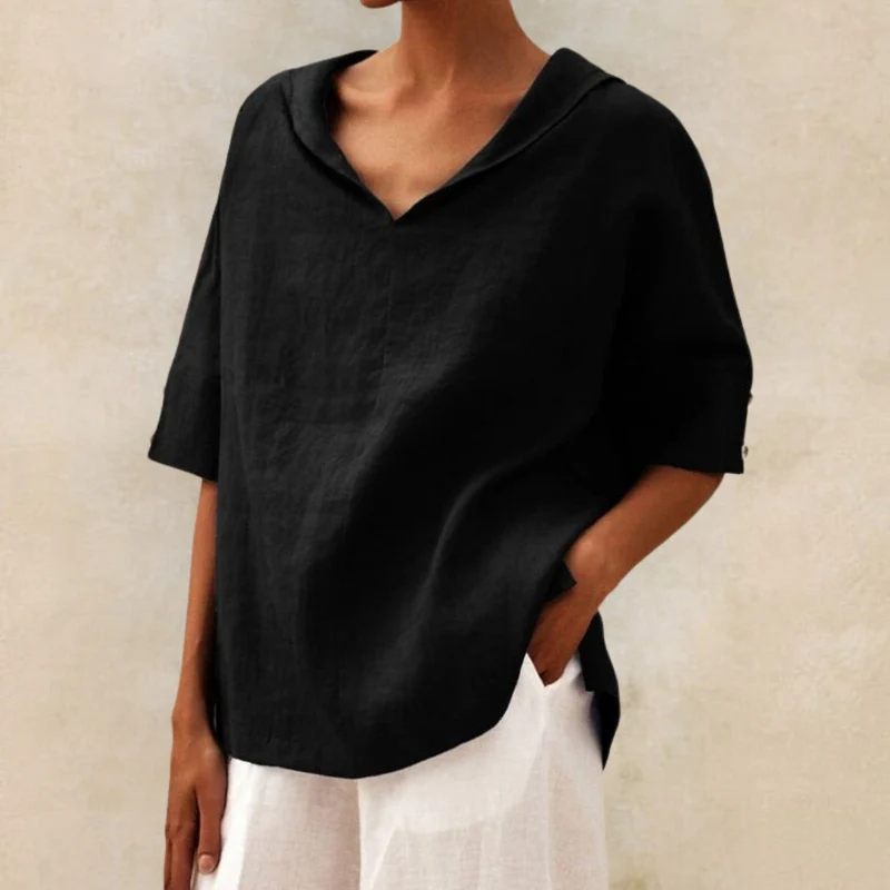 Top Femme Col V Fluide