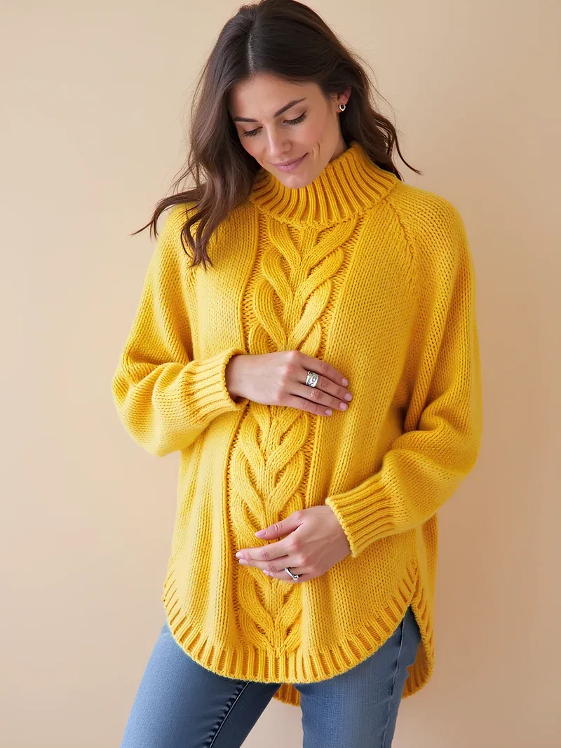 Pull de maternité oversize à col montant