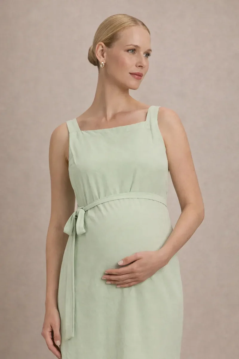 Robe maternité midi empire sans manches